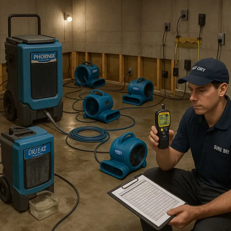 Structural Drying and Dehumidification process in Heritage Pines, FL